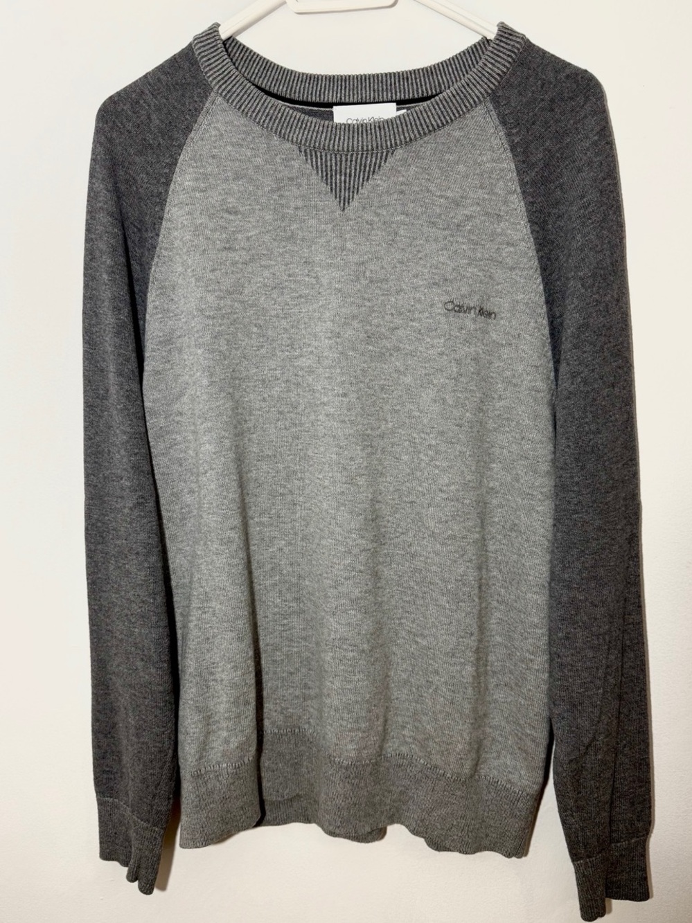 Calvin Klein Gray Wool Blend Crewneck Sweater Men’s Large